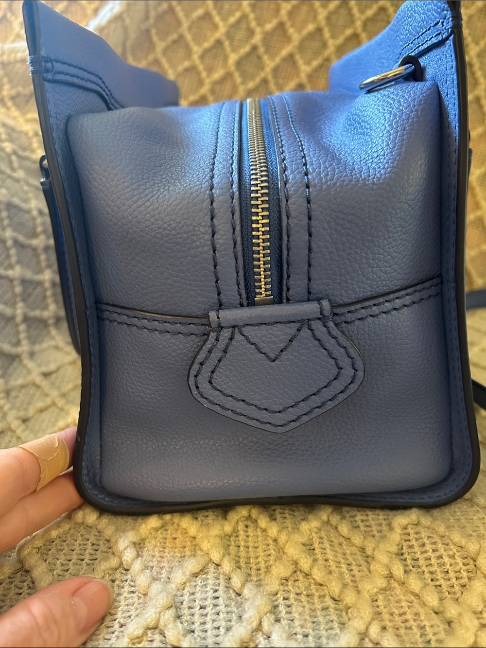 Marc Jacobs Blue Pebbled Leather Large Cruiser Satchel Excellent Condition! - Picture 4 of 14